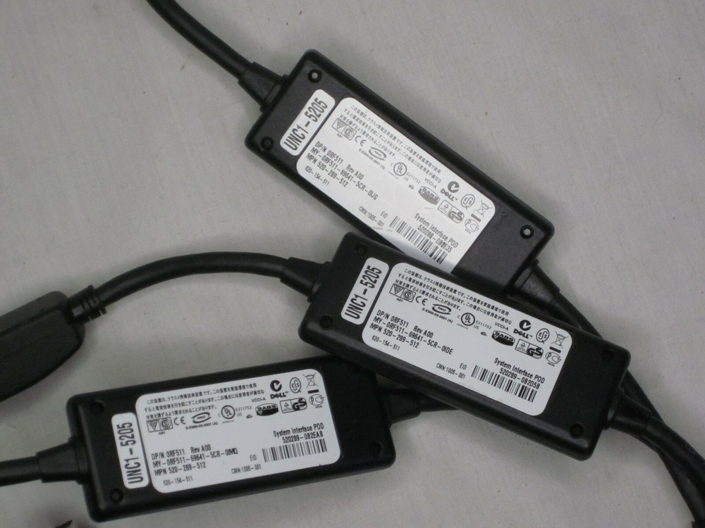 3 DELL UNC1-5205 System Interface POD cable adapter lot 620-154-511