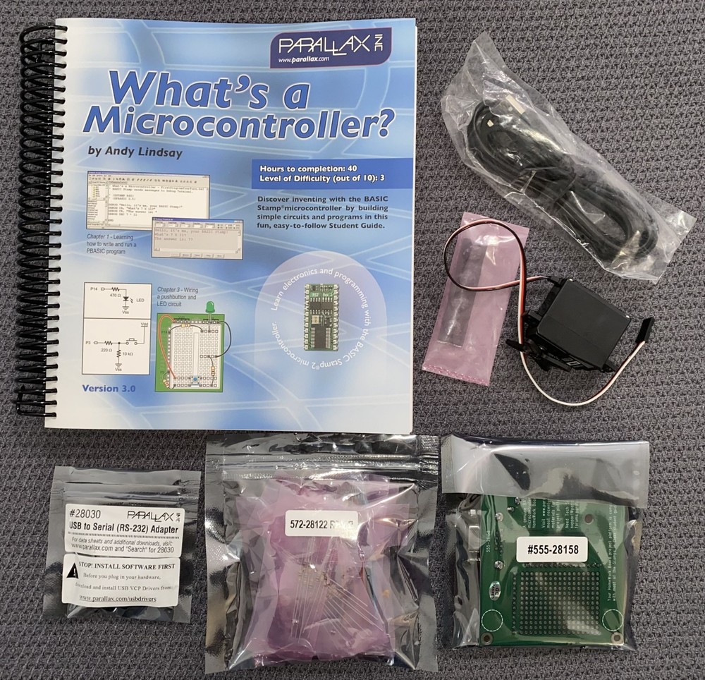 Parallax BASIC Stamp Activity Kit (COMPLETE) Programming Microcontroller Circuit