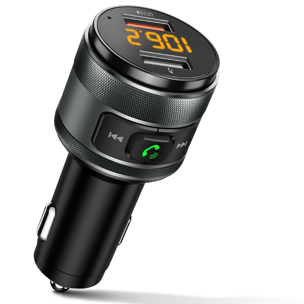 Bluetooth 5.3 FM 2018 Updated Version Fm Transmitter, BLACK