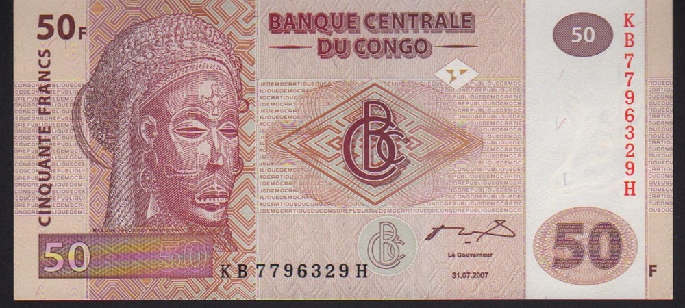 Congo, D.R. 50 Francs 2007 P97 Mint Unc