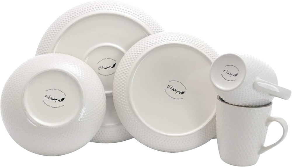 Elama Mellow 4-Piece Dinnerware Set in Powder Blue