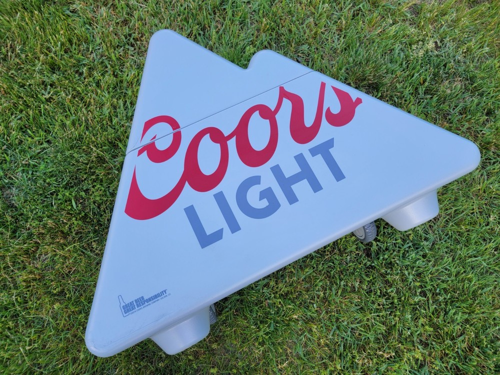 Coors Light Rolling Cooler 30" × 23" Pull & Side Handles Flip Top 4 Beer Holders