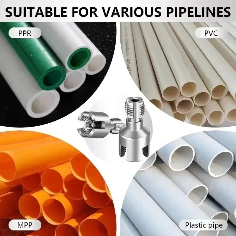 2pcs Integrated Internal & External Pipe Threading-Tool,PVC Pipe Threader Kit