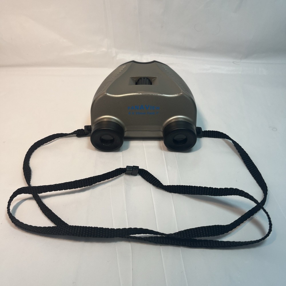 Panaview binoculars 6 X 20mm field 7° silver with strap