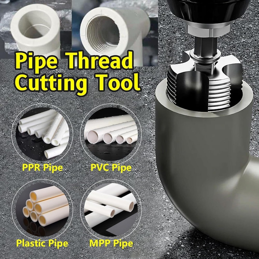 2 PCS Pipe Thread Cutting Tool-Integrated Internal & External Pipe Threading Too