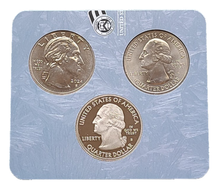 Caribbean - 3 pc set / 1 Proof & 2 "S" Mint Quarters