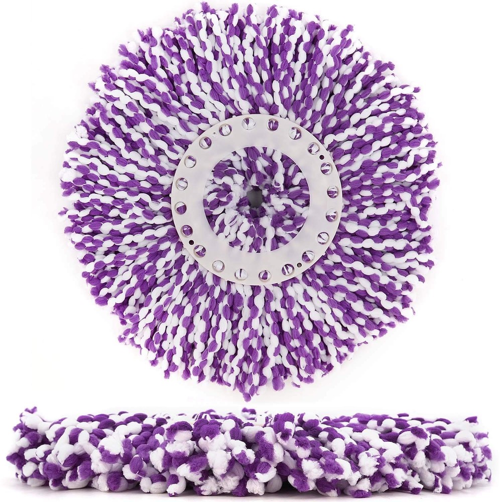 3-Pack Spin Mop Replacement Heads Round Microfiber Standard Size Mop Refills