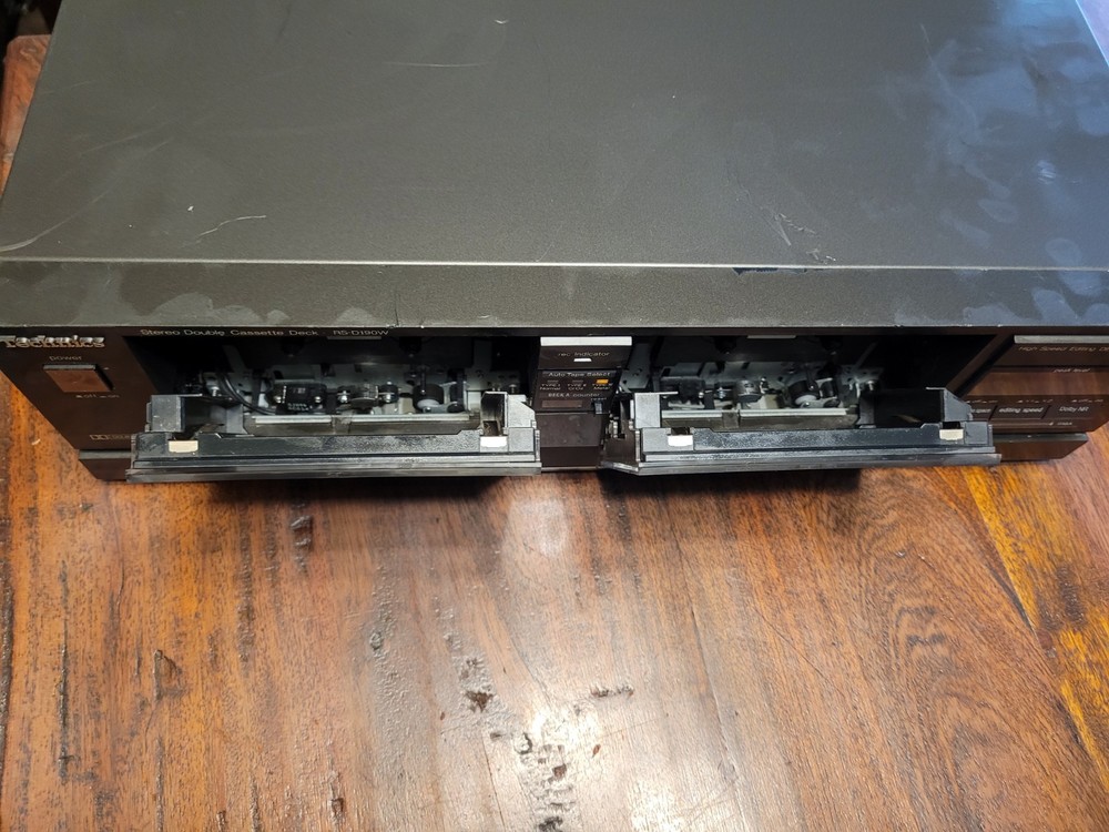 Technics Stereo Double Cassette Deck RS-D190W High Speed Editing Tested Working