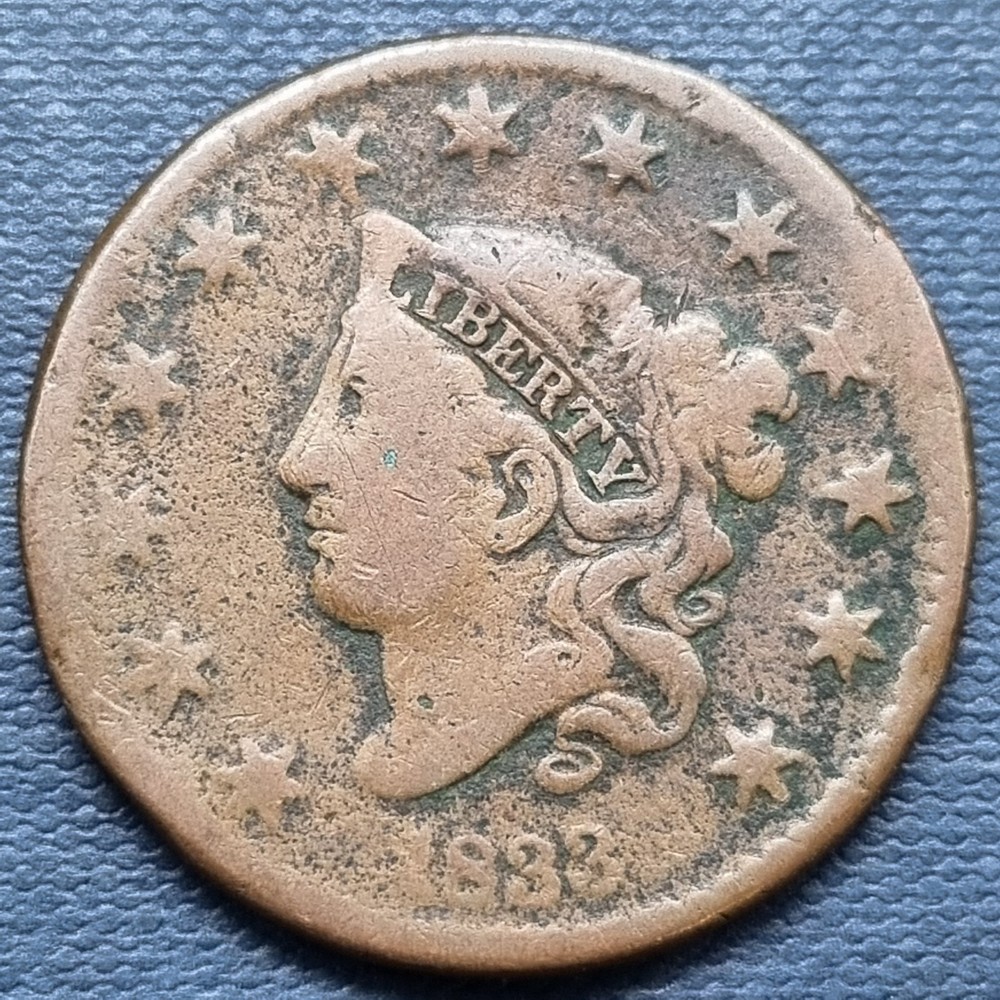 1833 Coronet Head Large Cent 1c Circulated #94215