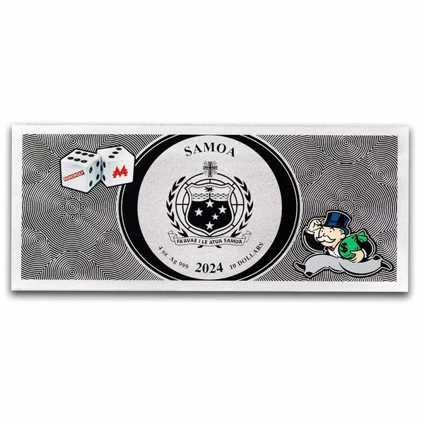 samoa 2024 monopoly 4oz silver bar