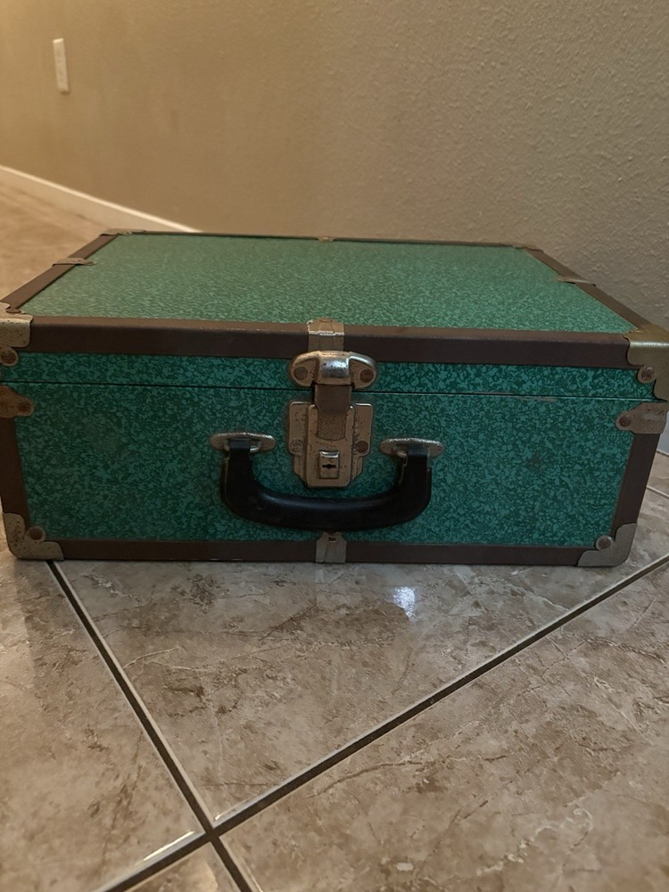 Vintage Forest Green Steamer Trunk