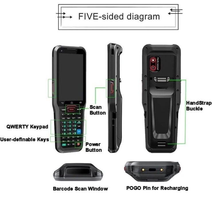 Vanquisher Long Range Barcode Scanner Android 13 PDA with WiFi & 4G LTE - NIB