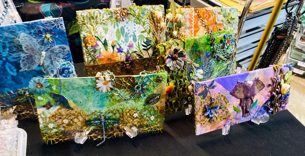 Unique Mixed Media Hanging Art Boards
