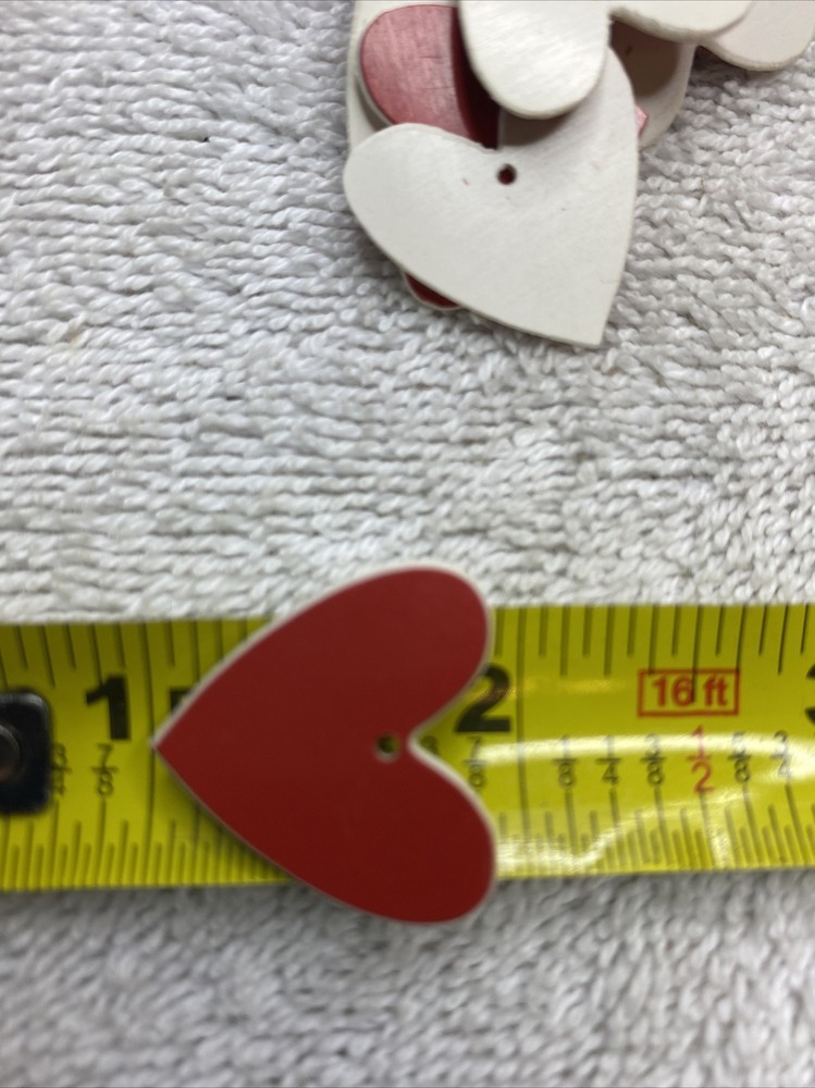144 Red & White Heart Shape Plastic Stamping Blanks Discs for Craft Tags