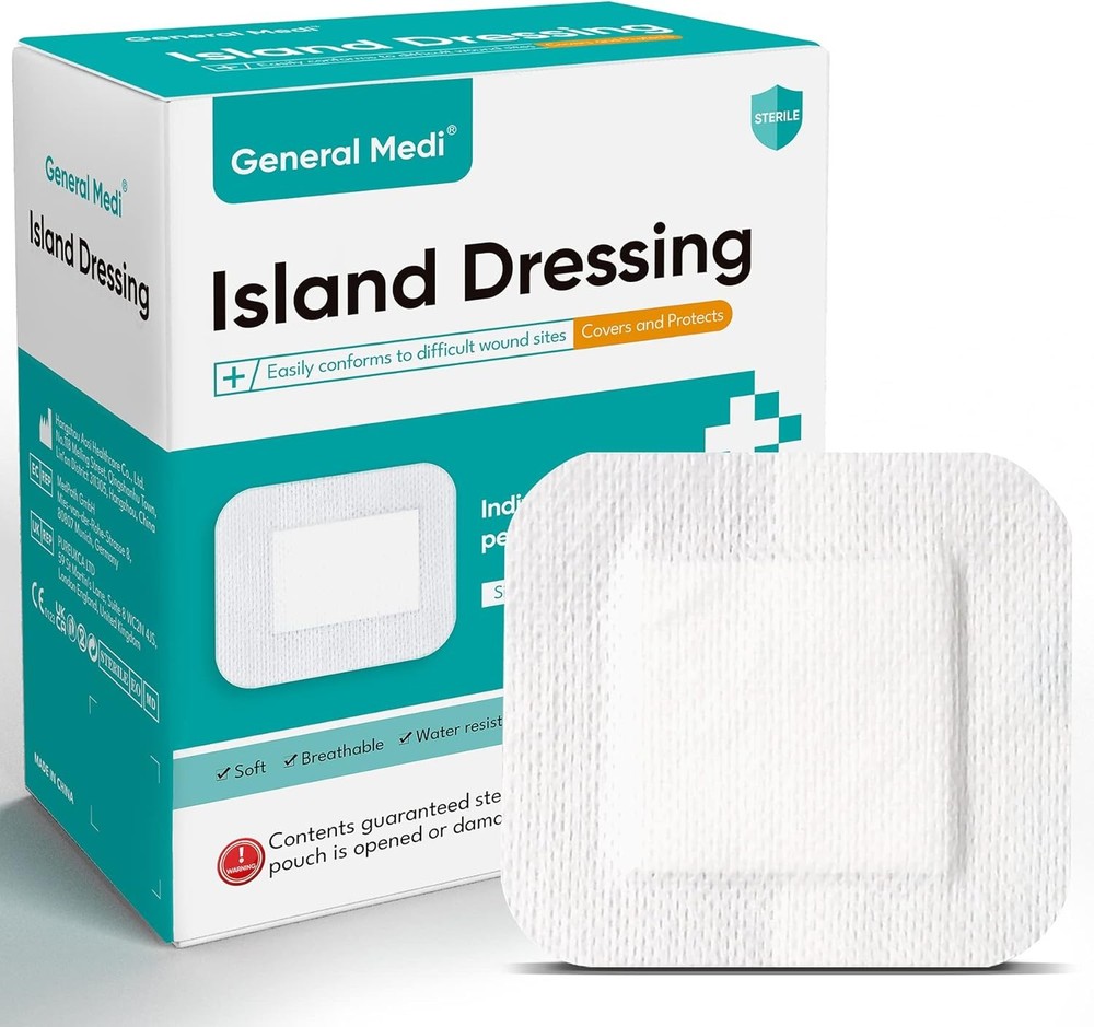 General Medi Sterile Island Dressing Bordered 4" x 4"(50 Count)
