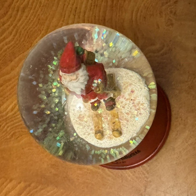 2012 Neiman Marcus ~ Santa Skiing Snow Globe ~ 5"
