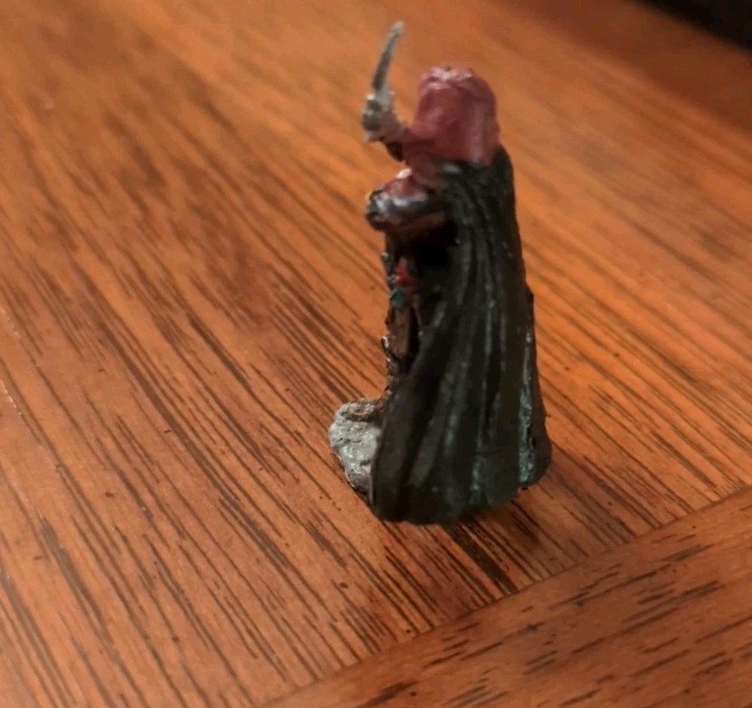 D&D Human Rogue Hand Painted Tabletop Mini (Red/Black)