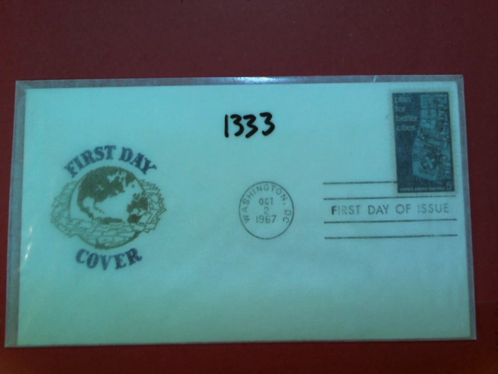 U. S.Stamp FDC-1333 -  Plan Better Cities -  cachet - comb. shipping