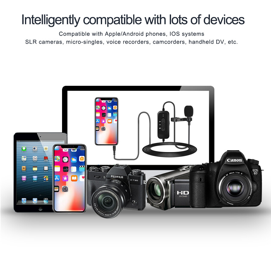 Lavalier Microphone Mamen Professional Mini Lapel Microphone KM-D2