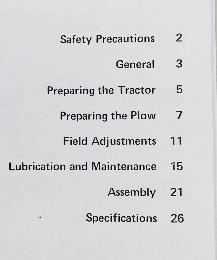 Ford Series 152 Plow Operators Owners Manual