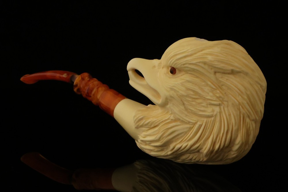 srv - American Eagle Block Meerschaum Pipe with fitted case 15426