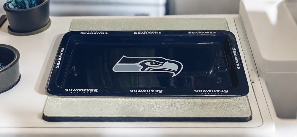 NFL Seattle Seahawk 14” Rectangular Serving Platter. NWT & With Holographic Seal