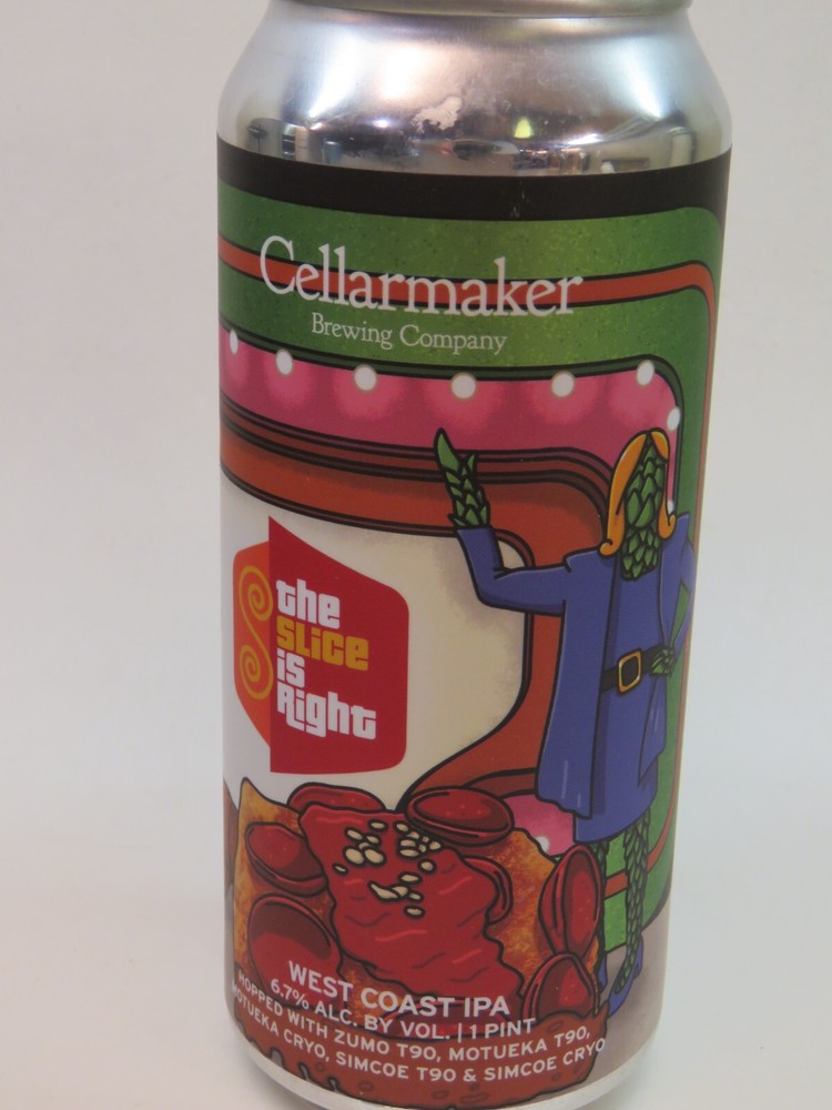 Craft BEER Empty Can: CELLARMAKER + RIIP Collab Brewing The Slice is Right IPA