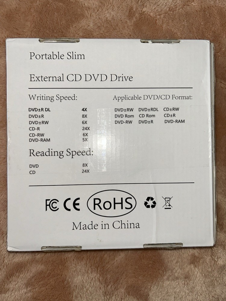 Nolyth Portable Slim External CD/DVD Writing Drive USB 3.0 Type C-NEW