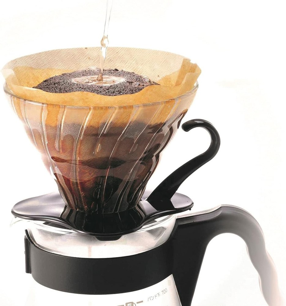 Glass coffee filter, model 02, black