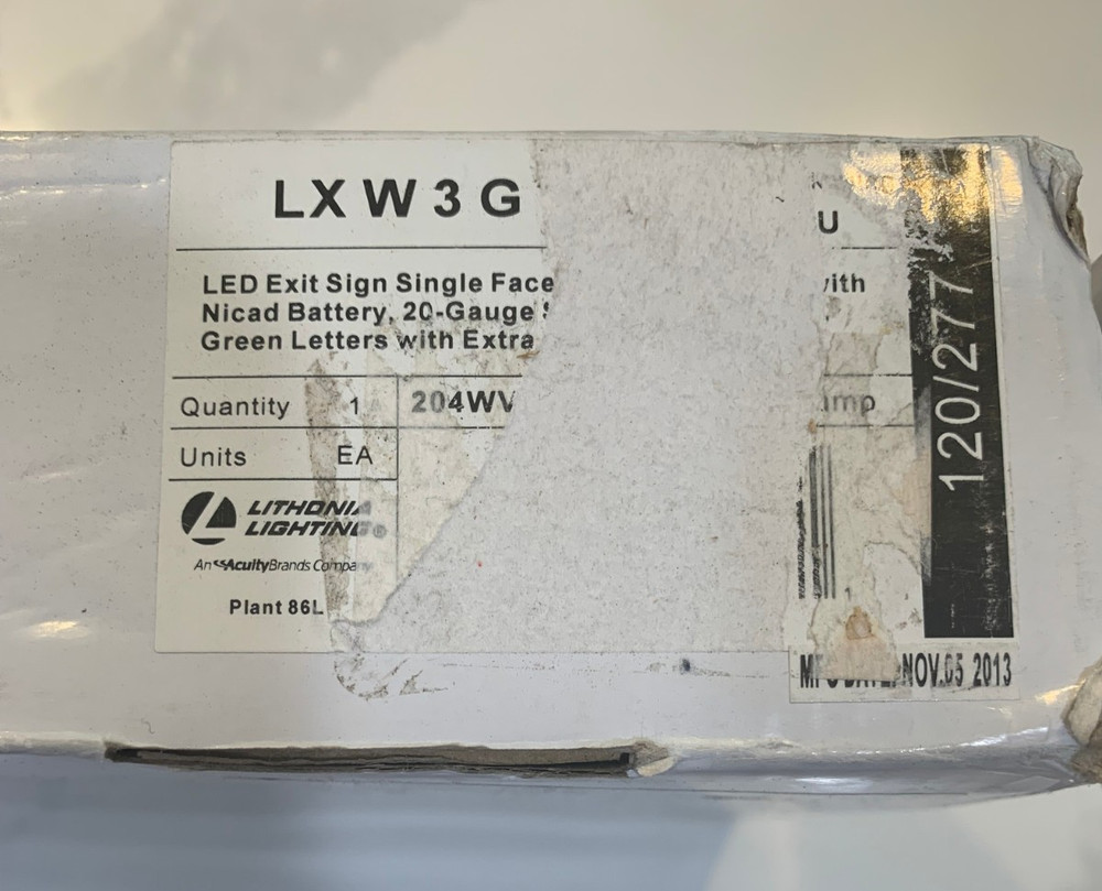 Lithonia Lighting LED Exit Sign Single Green Letters