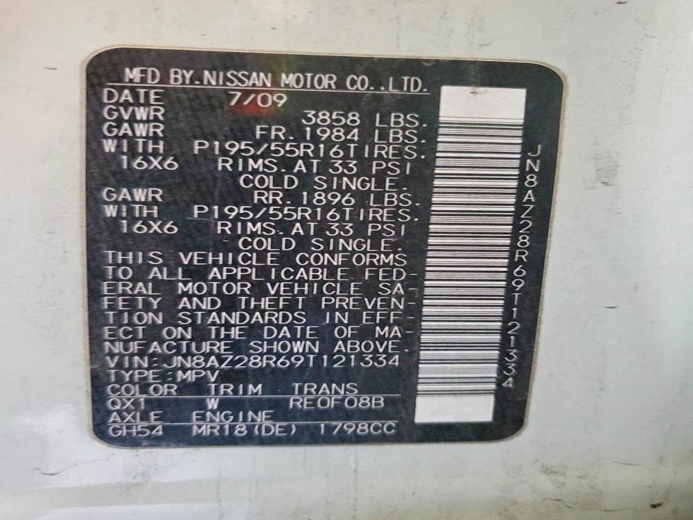 Starter Motor Fits 09 CUBE 2592347