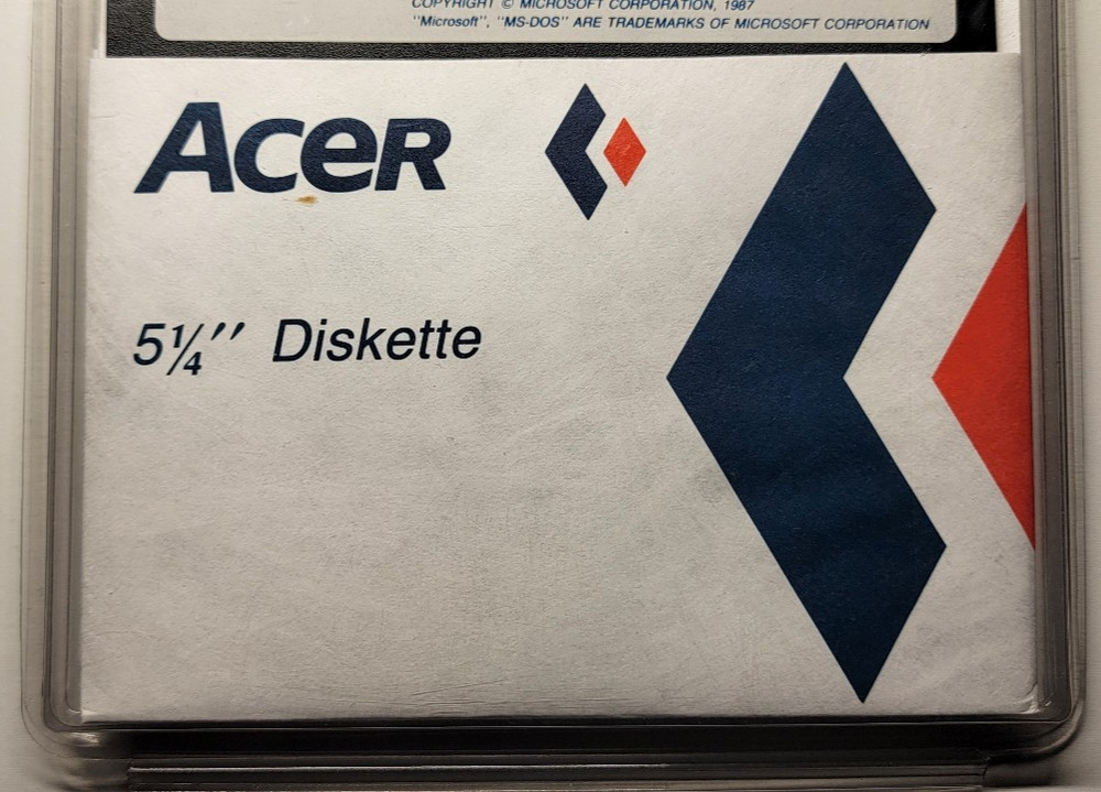 Acer Microsoft MS‑DOS 3.3 Operating System 5.25 Disk Untested 3 Disk Set 1987