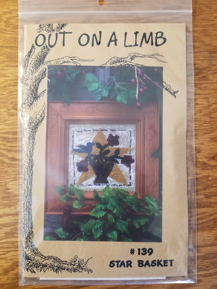 Out on a Limb ~ PUNCH NEEDLE PATTERN ~ Star Basket #139