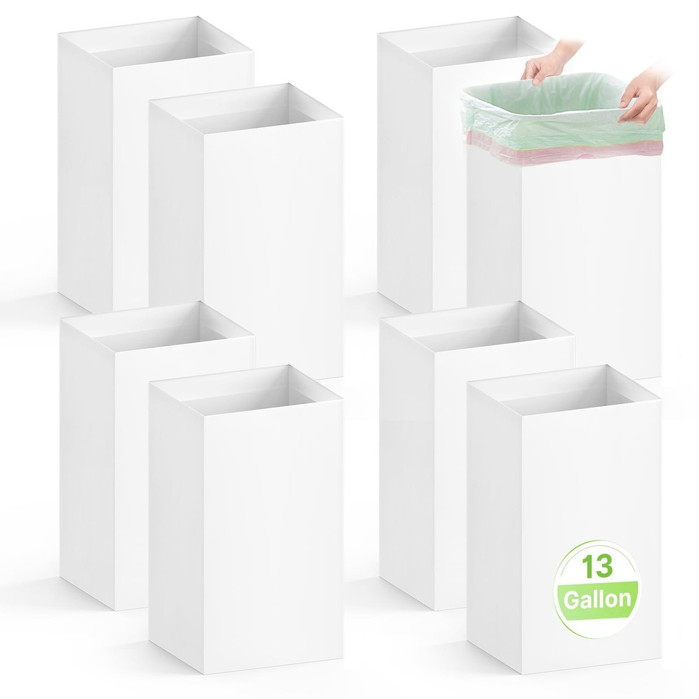 Magicheap 8 Pack Extra Large Disposable Trash Cans, Reusable Large, White