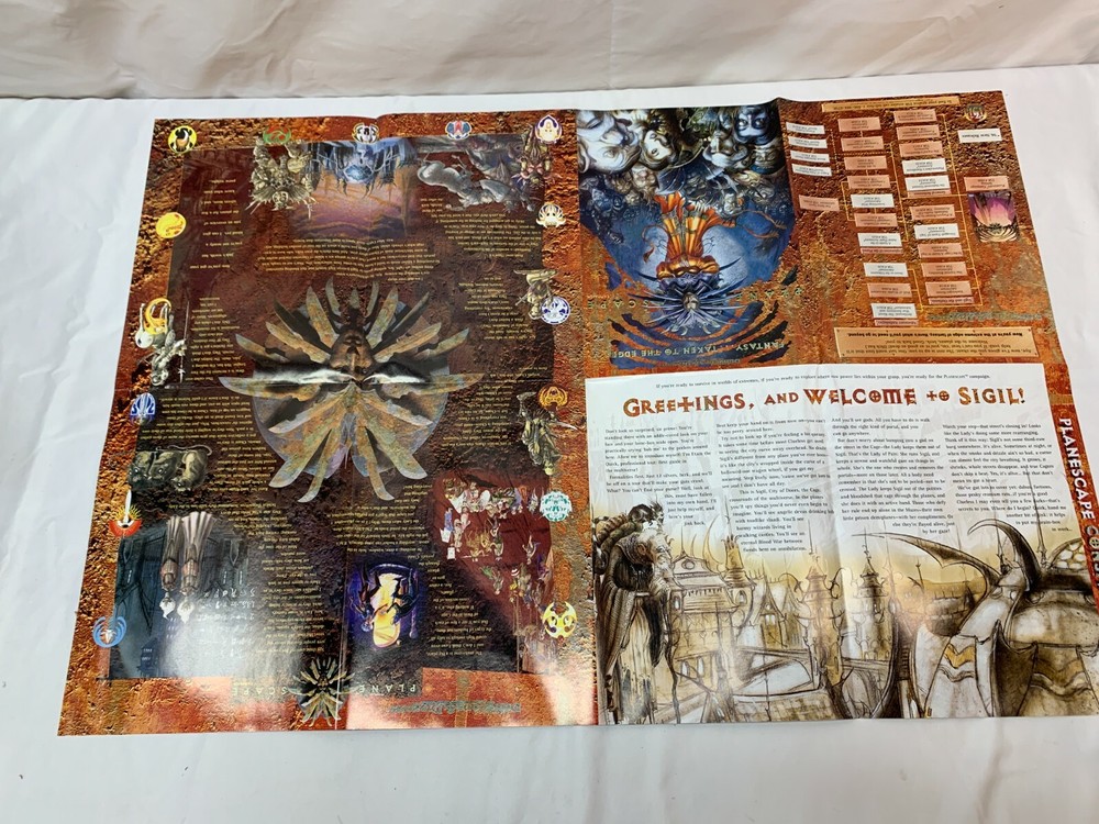 TSR Planescape Plane Scape Conspectus Fold out Poster Map Campaign