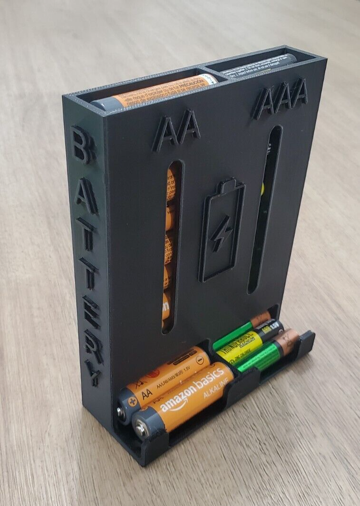 AA-AAA Battery Storage Dispenser Case Holder Box Organizer 3D Printed
