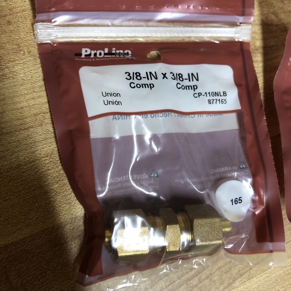 2 Pack Proline Series 3/8-in x 3/8-in Compression Coupling Union Fitting New