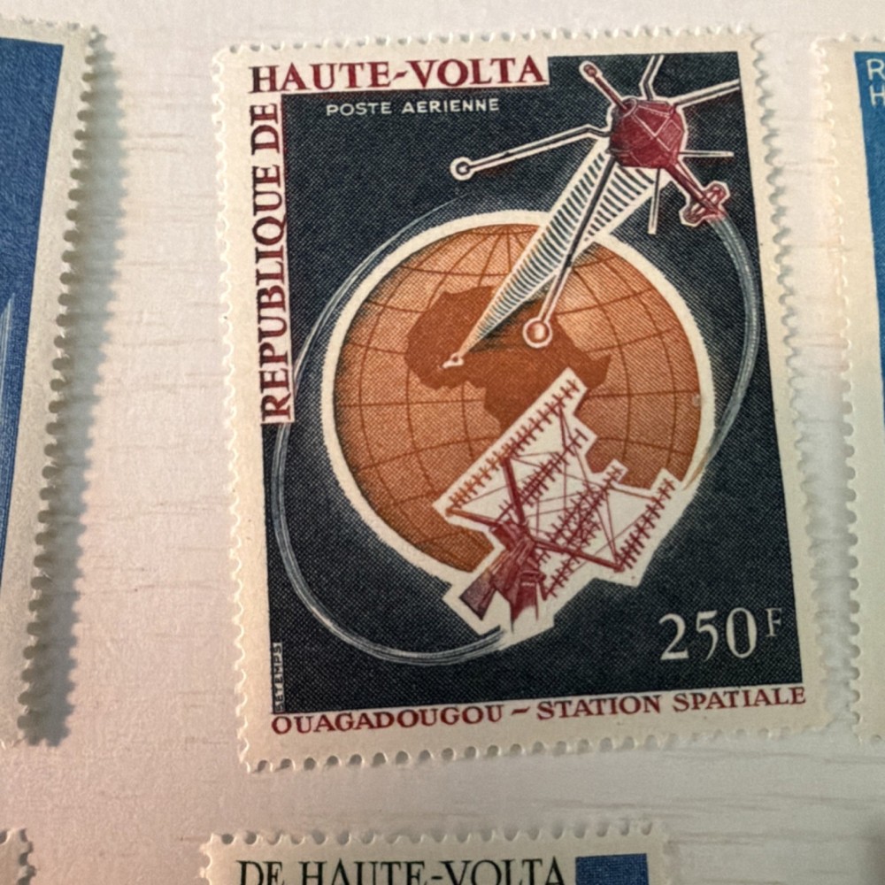 French Upper Volta Space Air Mail Stamp Block 5F-250F MNH Multi-Color