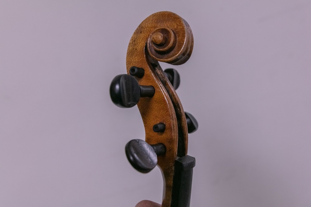 Antique - German 4/4 Stradivarius Violin - Needs Strings w/ Case & Bow