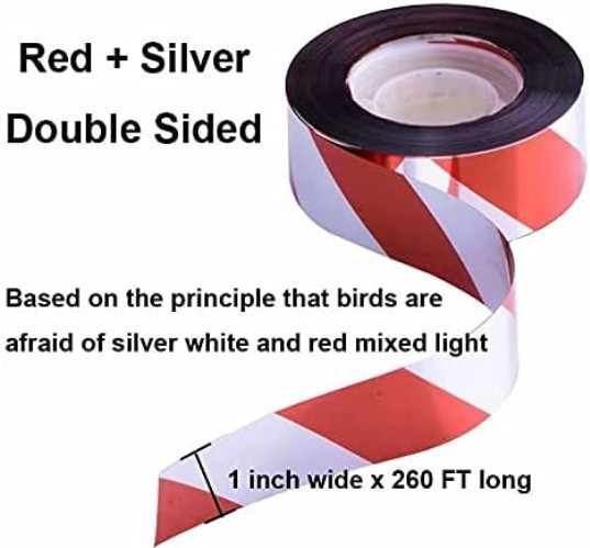 Eco-Friendly 1'' Red Reflective Bird Scare Tape - Durable, Non-Adhesive Solution