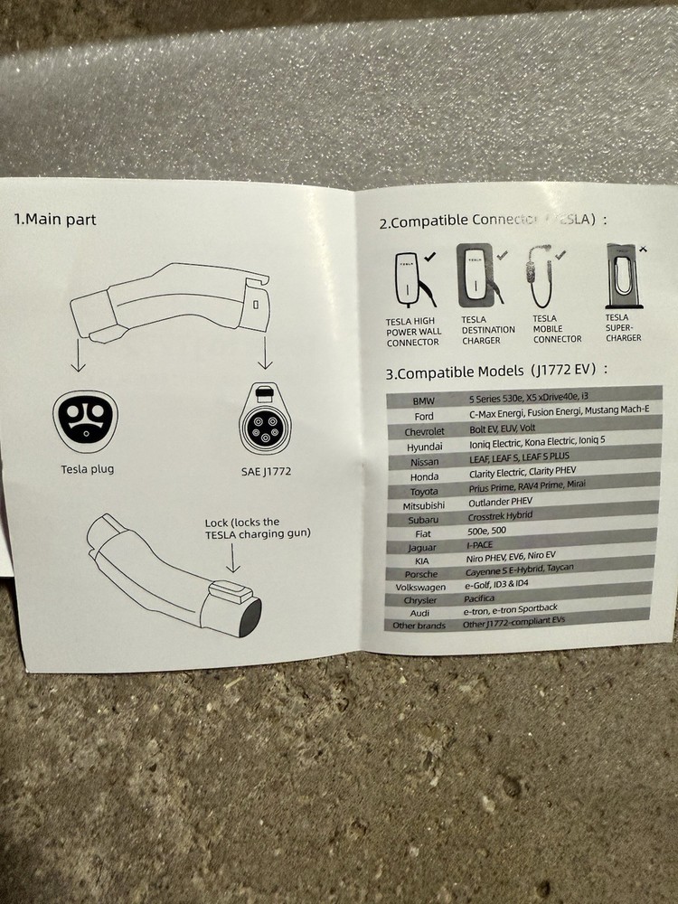 Tesla charging adapter EV charging adapter 3 pack