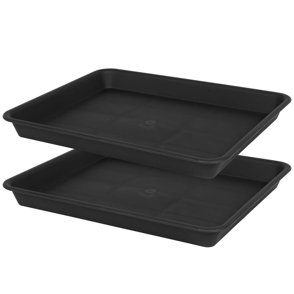 Plant Saucer Growing Tray Seed Starter Rectangular Heavy Sturdy Plastic Drainage