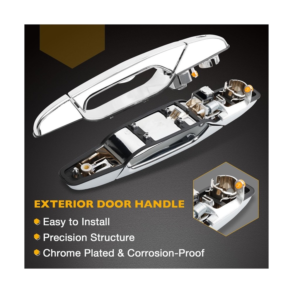 Exterior Chrome Door Handle Front Left Driver Side | Replacement for 2007-201...