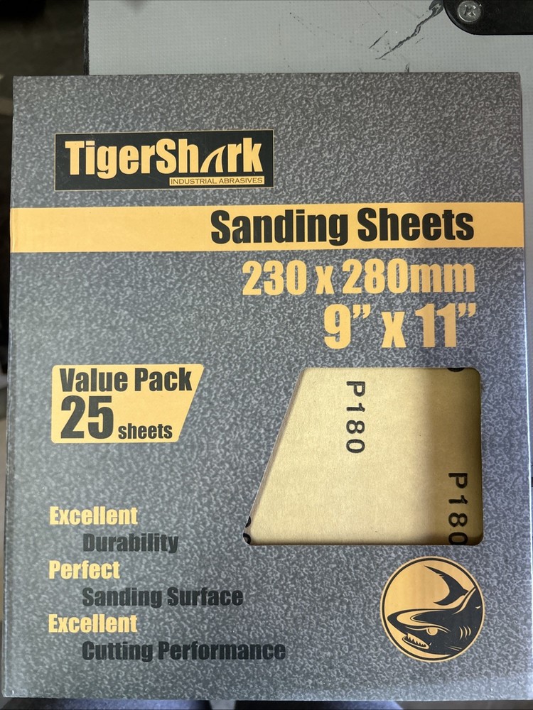 Tiger Shark Sanding Sheets 180 Grit 25 Sheets per pack