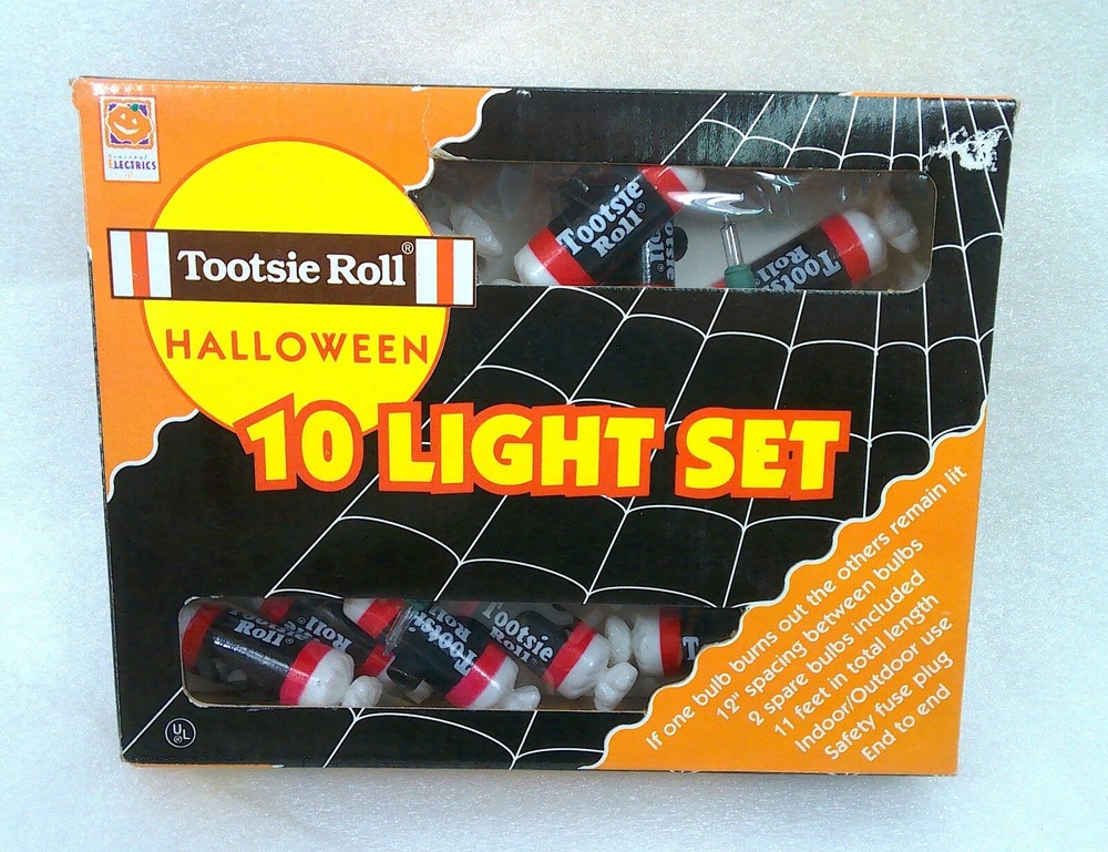 1990’s Vintage Tootsie Roll Halloween Candy 10 String Light Set NOS