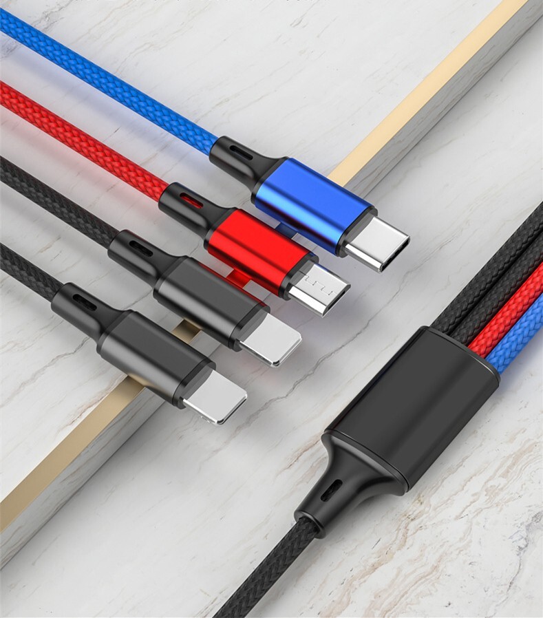 4 in 1 Multi USB Charging Cable Fast Charger Cord For iPhone/Type C/Micro USB