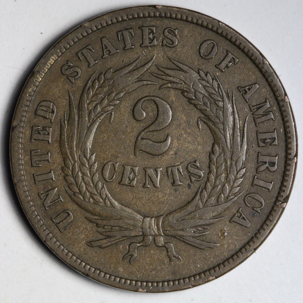 1865 Two Cent Piece XF E248 UEJ
