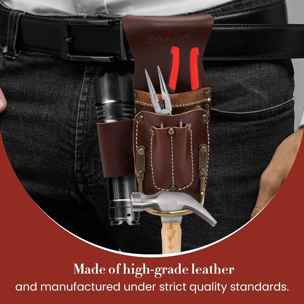 5-Pocket Carpenter's Tool Belt Organizer