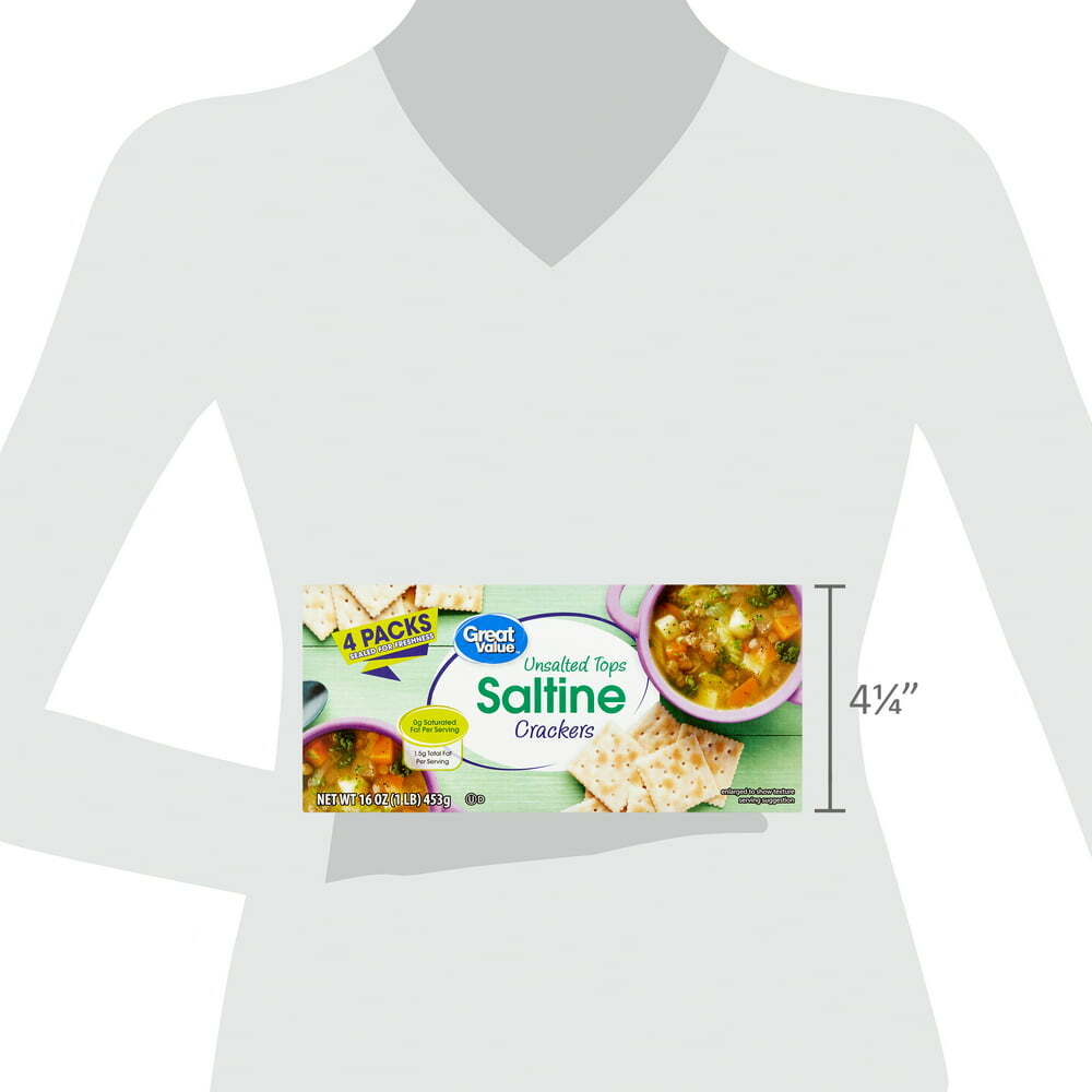 Great Value Unsalted Tops Saltine Crackers, 16 oz, 4 Count