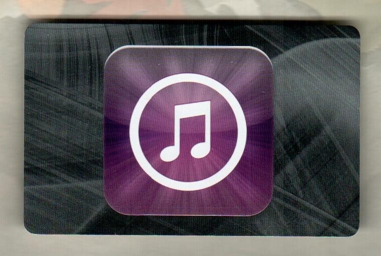 ITUNES Musical Note on Silver ( 2012 ) Gift Card ( $0 - NO VALUE ) V2